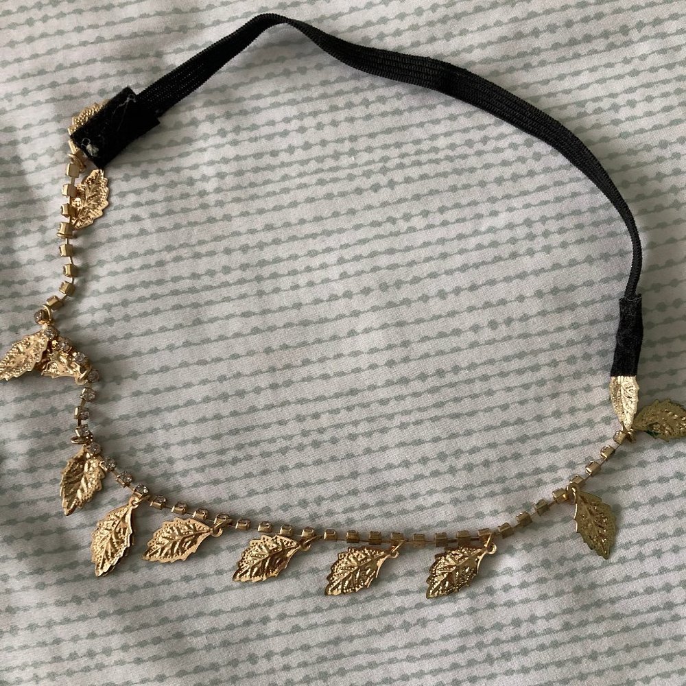 Golden Leaf Necklace and Hairpin